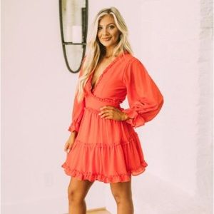 Francesca’s Red Ruffle Dress
